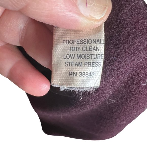 Larry Levine Jacket Womens XL Purple Wool Trench Coat Long Vintage - Picture 13 of 16